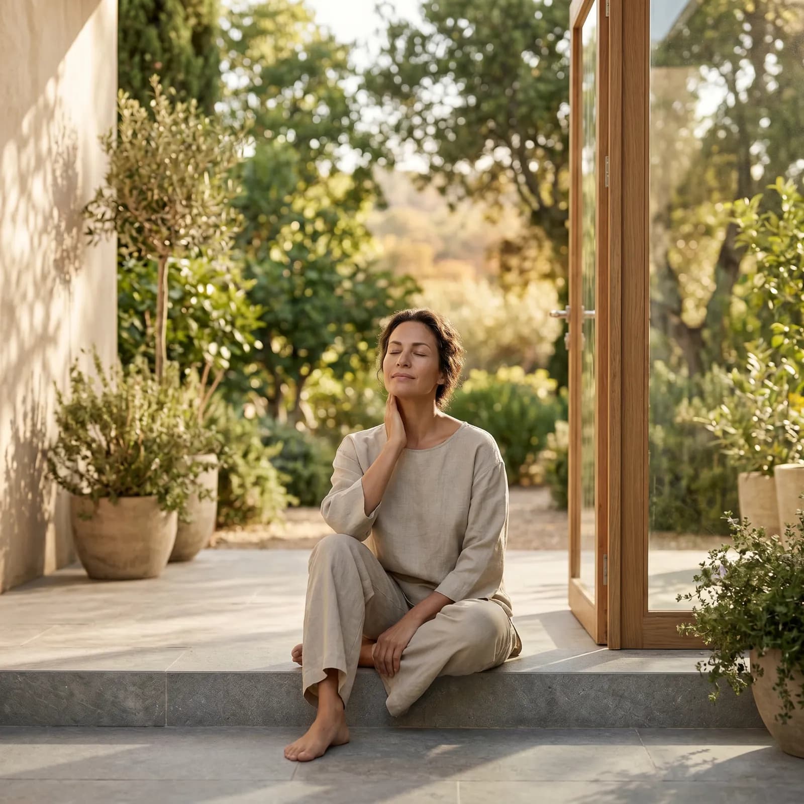 Kvinna i naturen, holistisk hudvård